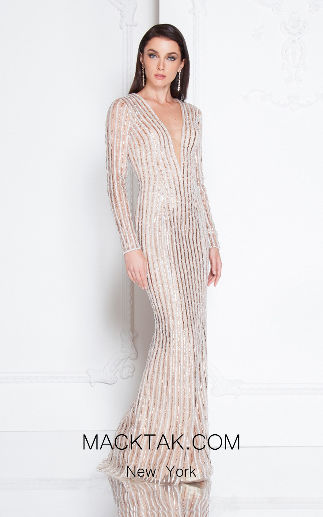 Terani 1811GL6436 Crystal Nude Front Dress