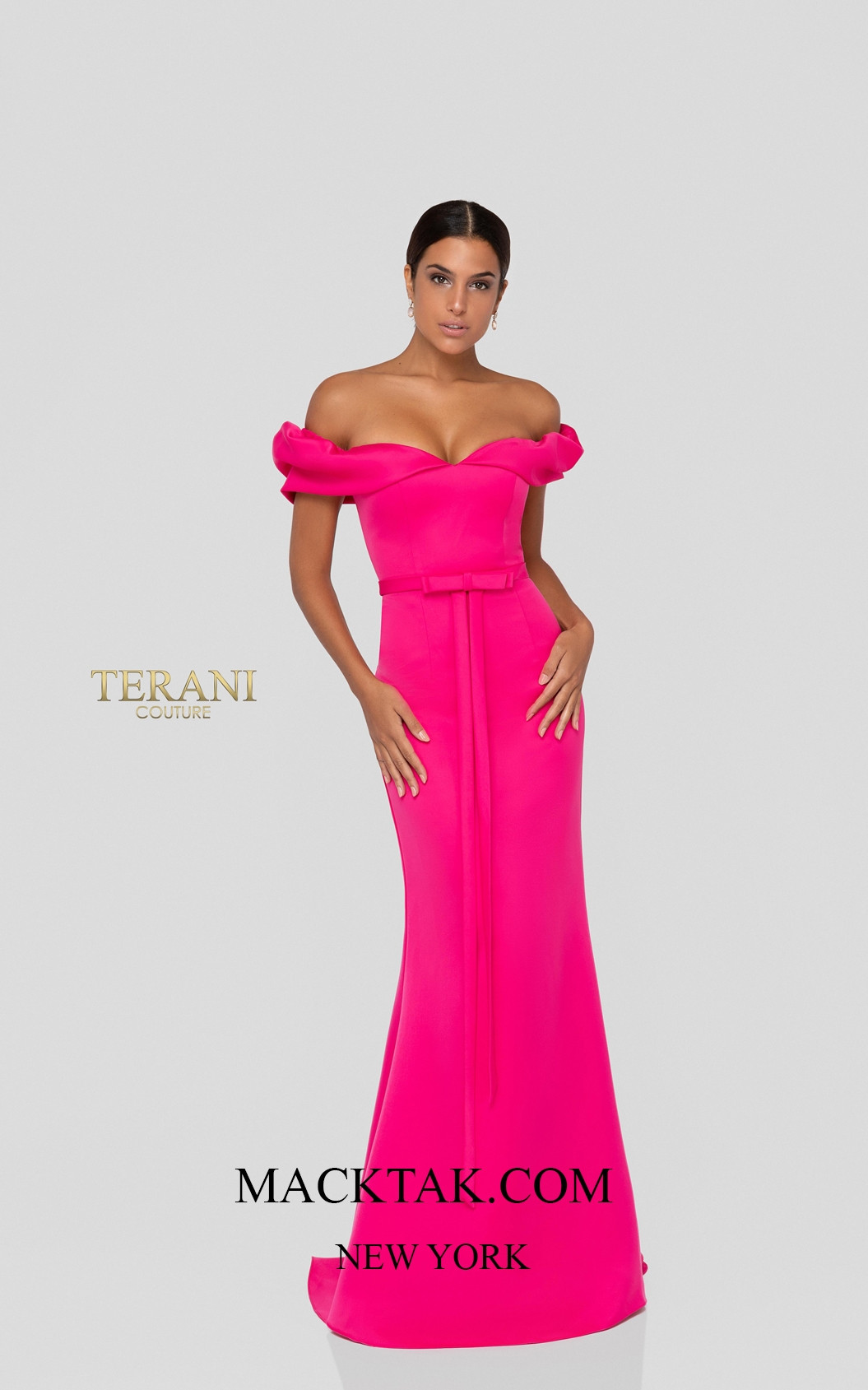 Terani 1911P8183 Hot Pink Front Dress