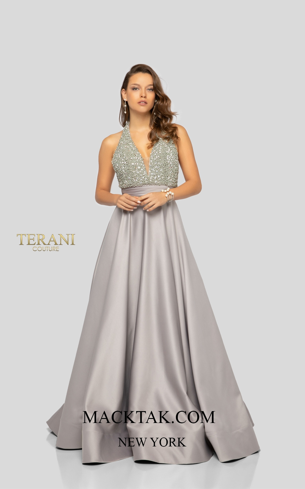 Terani 1912P8579 Silver Front Dress