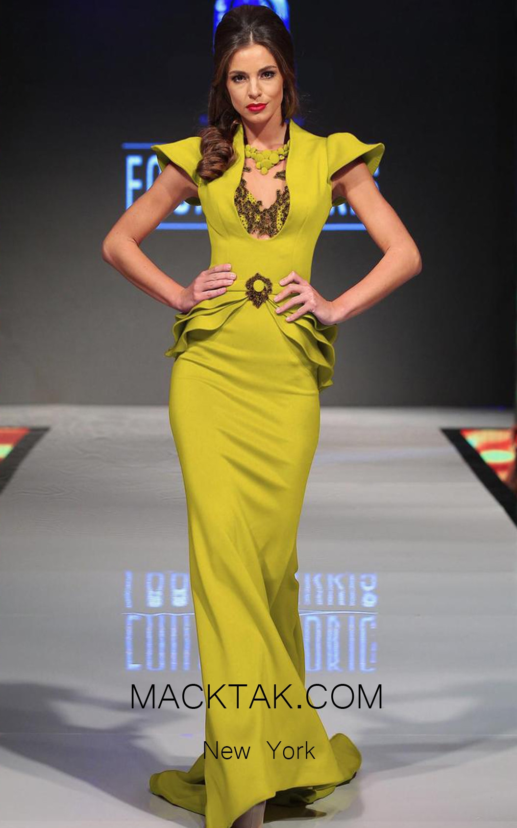 MNM Fouad Sarkis 2295 Lime Front Dress