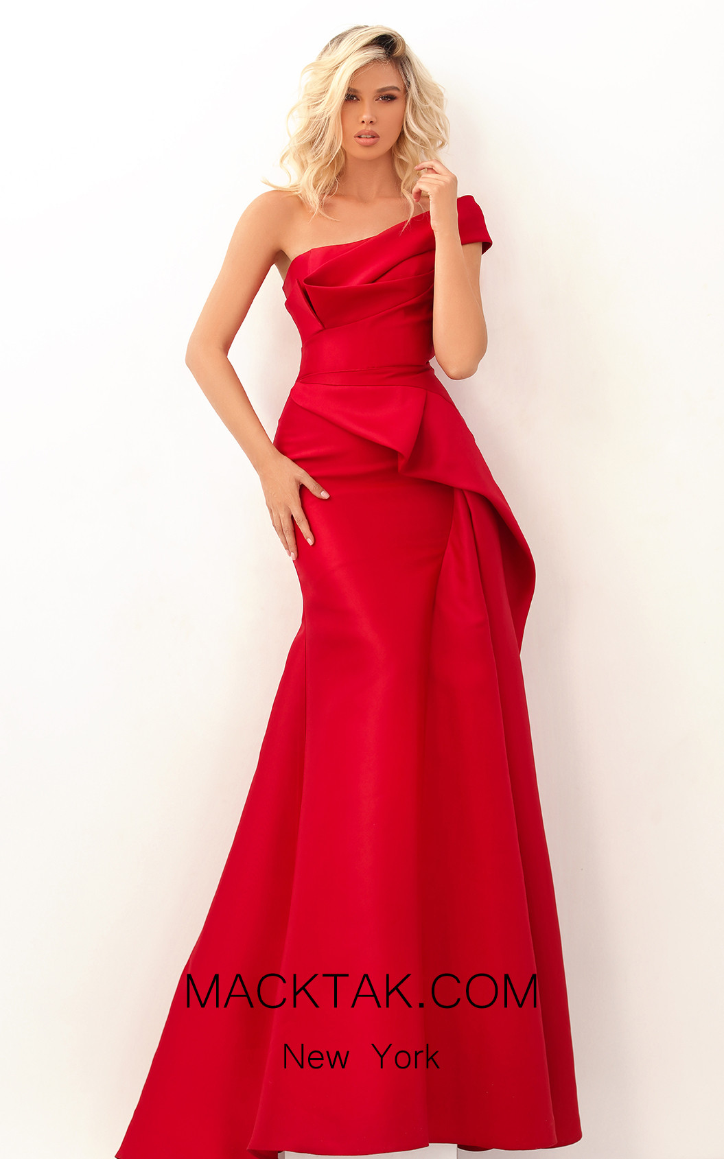 Tarik Ediz 50620 Red Front Dress