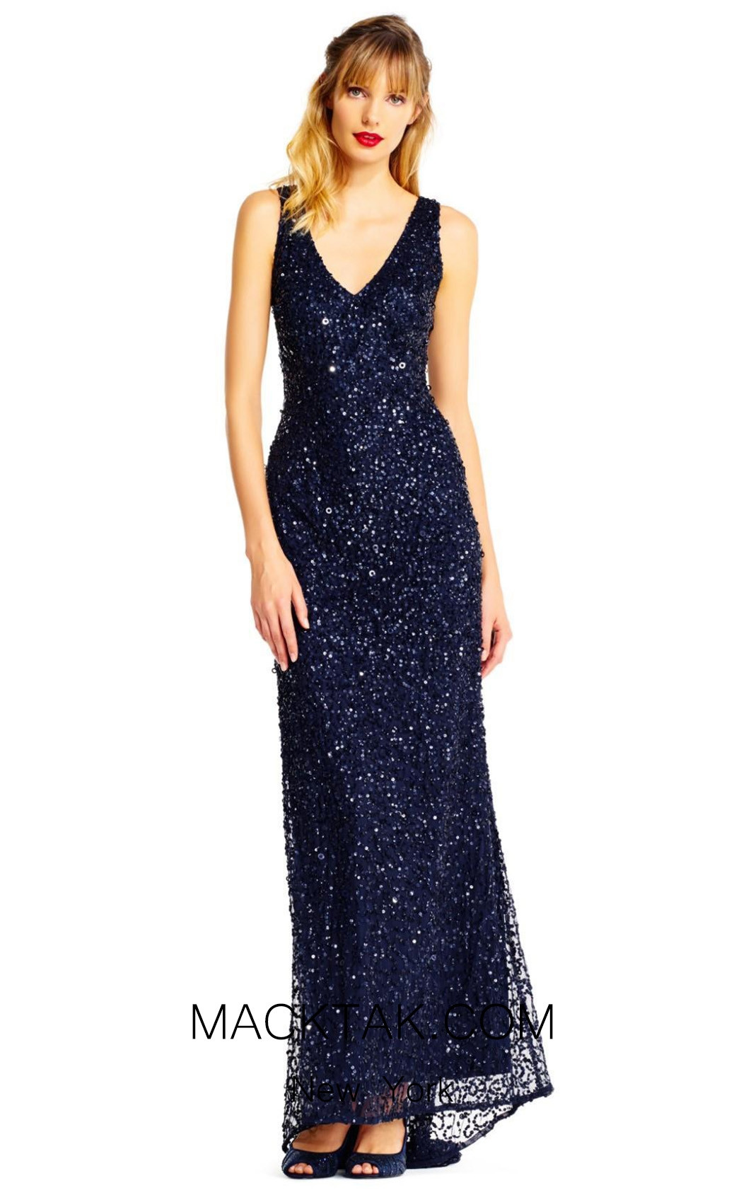Adrianna Papell AP1E201867 Navy Front Dress