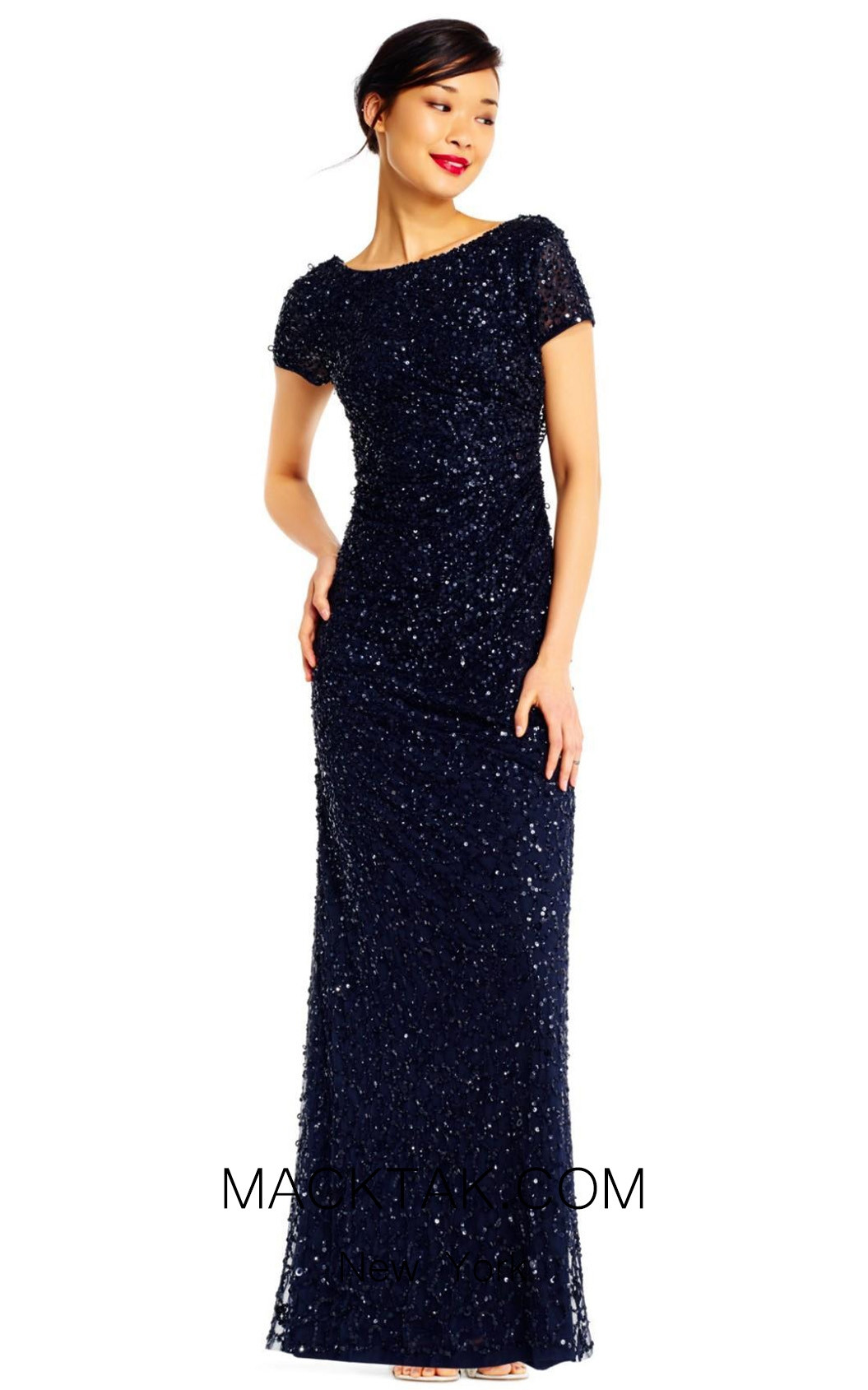 Adrianna Papell AP1E202166 Navy Front Dress