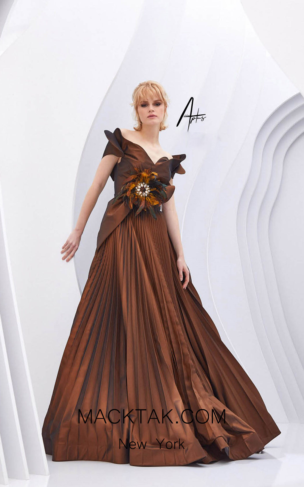 Alchera Y0553 Bronze Front Dress