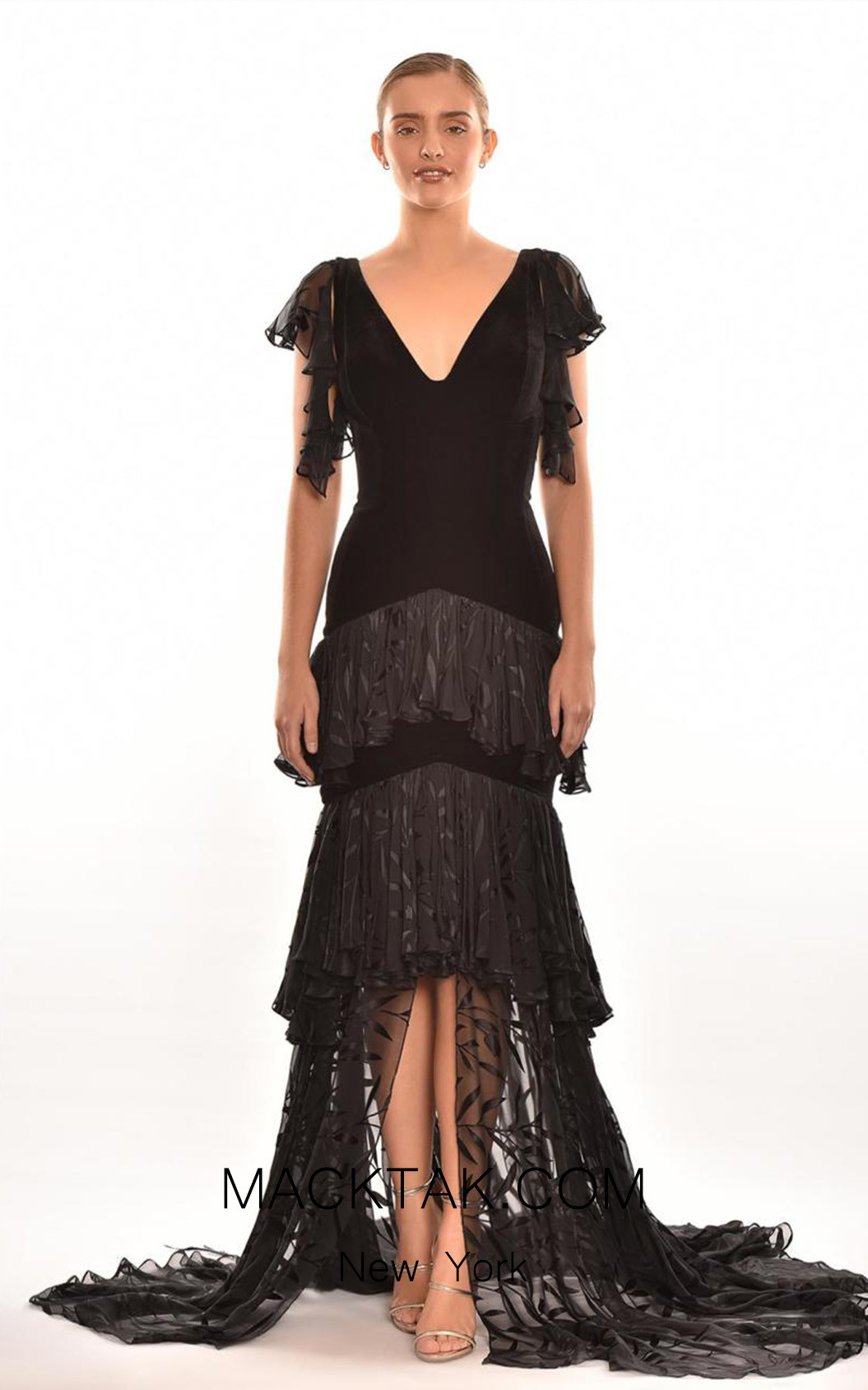  Alfa Beta B4625 Black Front Dress