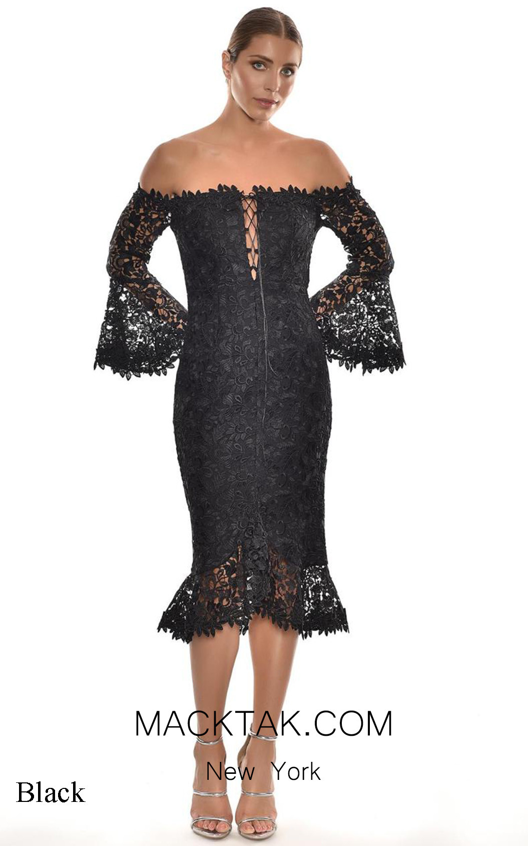 Alfa Beta B4721 Black Front Dress