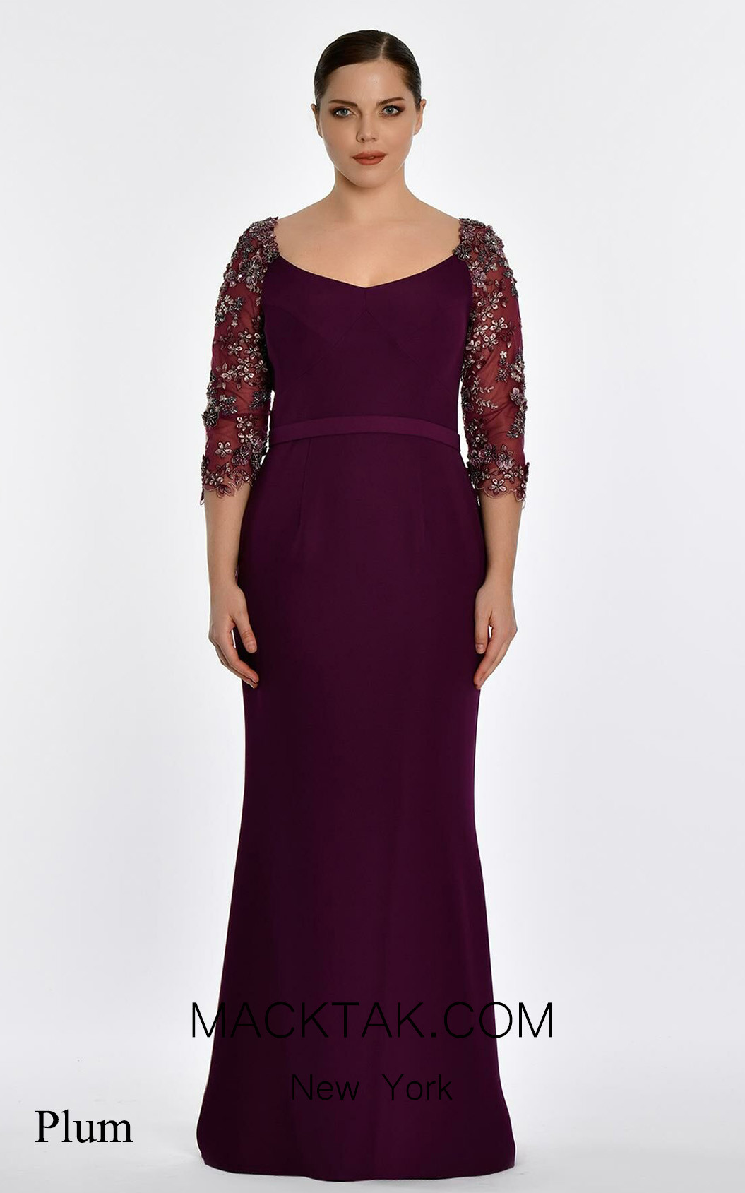 Alfa Beta B4849 Plum Front Dress