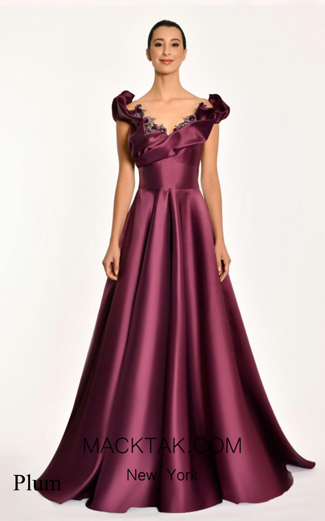 Alfa Beta B5398 Plum Front Dress