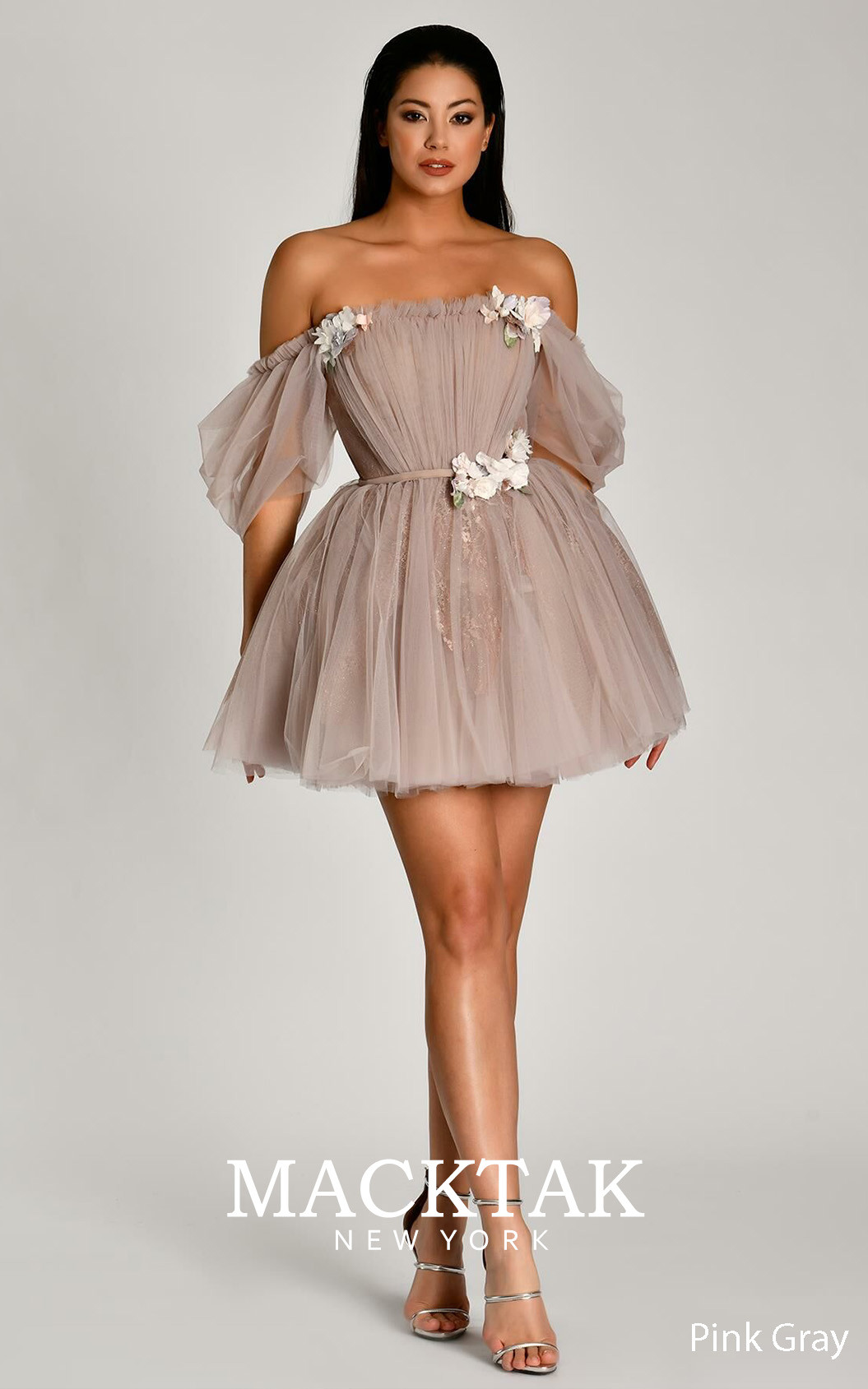 Alfa Beta B5551 Pink Gray Front Dress