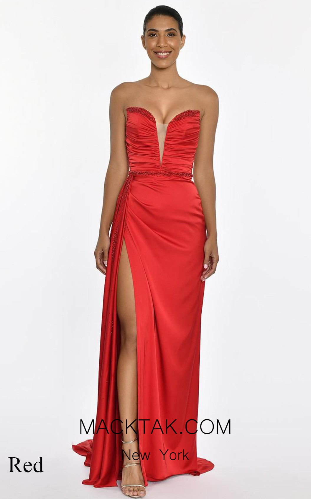 Alfa Beta B5701 Red Front Dress