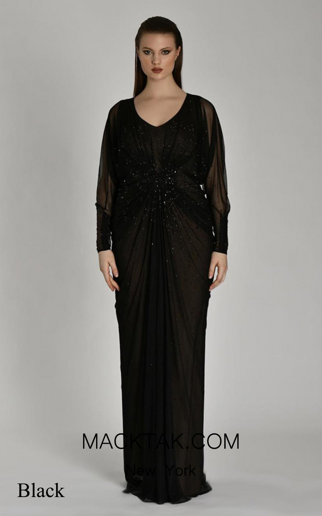 Alfa Beta B5748 Black Front Dress