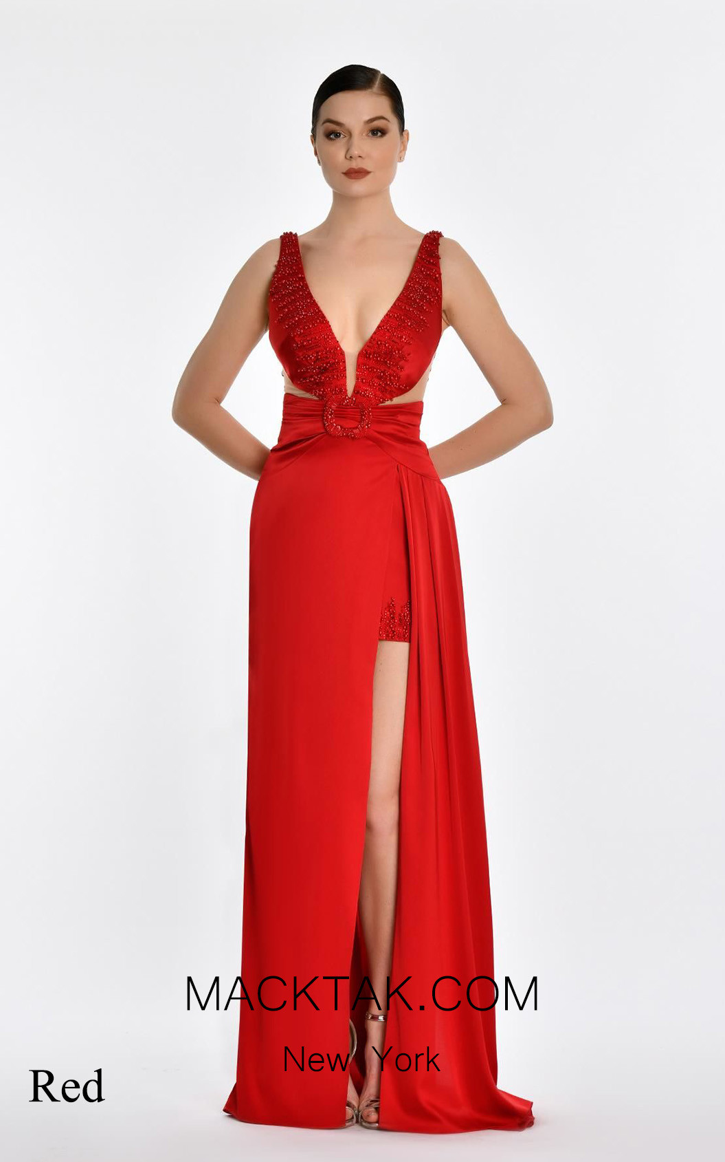 Alfa Beta B5786 Red Dress