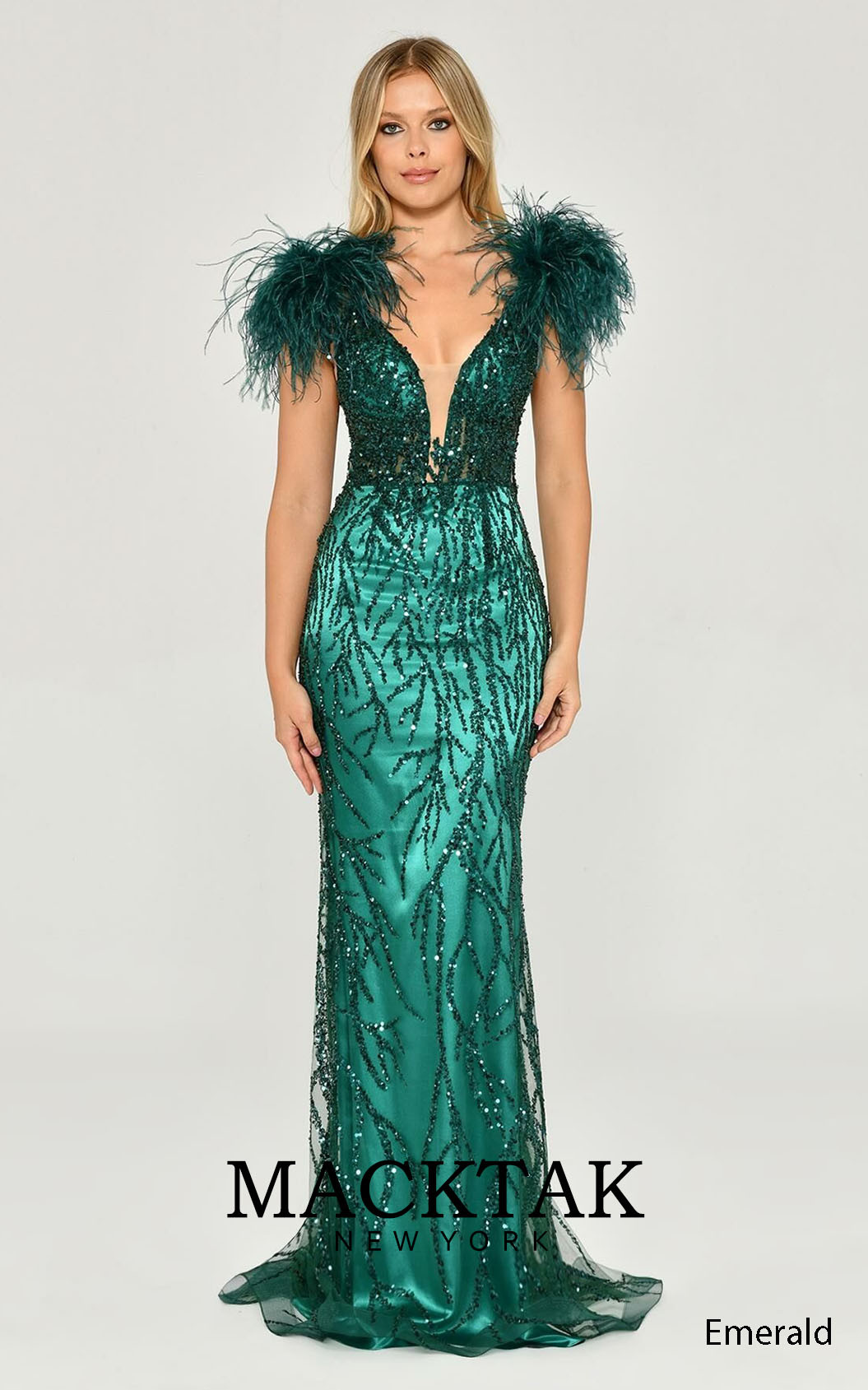 Alfa Beta B5826A Emerald Front Dress