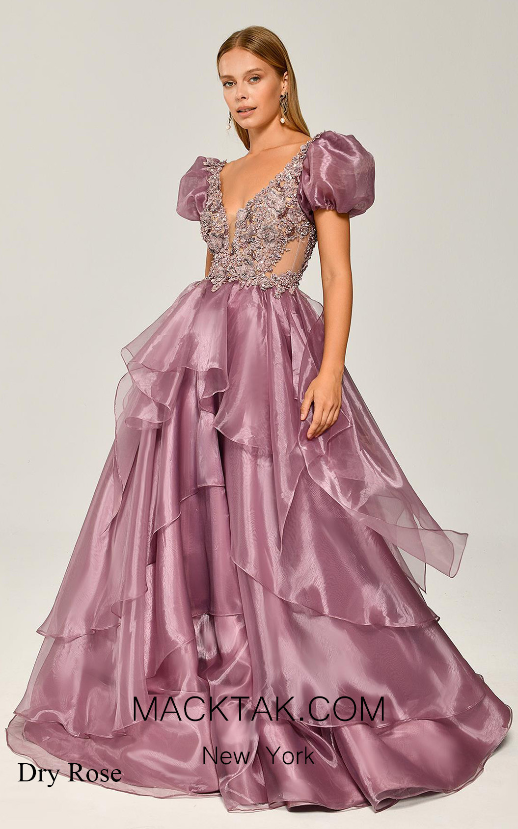 Alfa Beta B5838 Dry Rose Front Dress