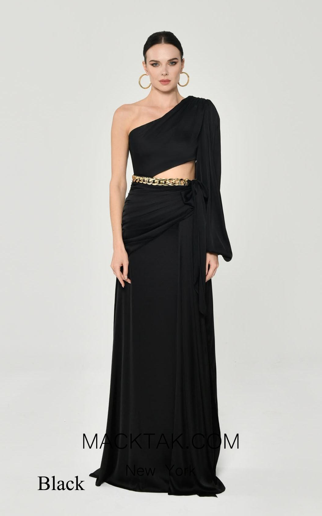 Alfa Beta 5897 Black Front Dress