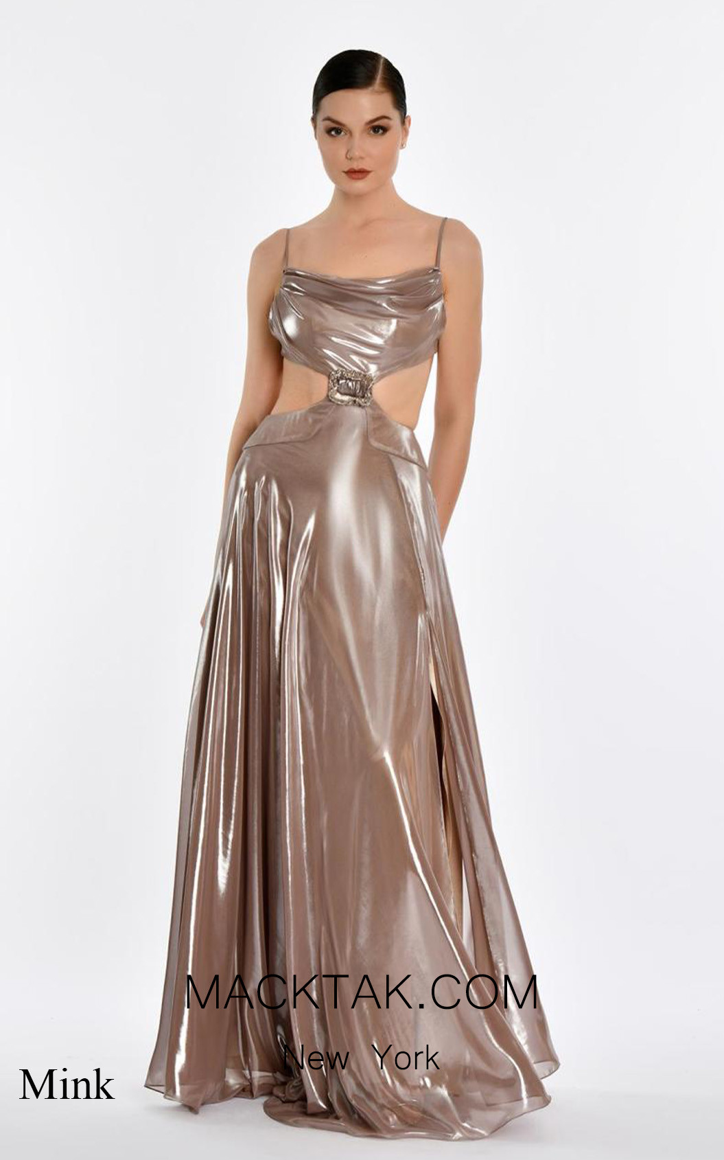 Alfa Beta B5913 Mink Front Dress
