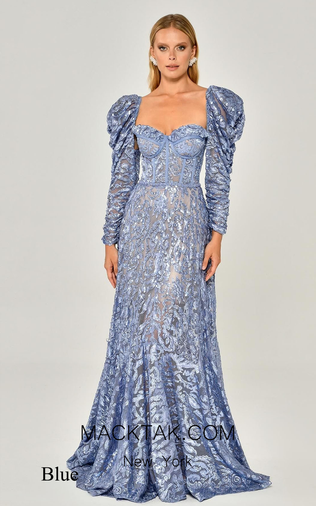 Alfa Beta B5939 Blue Front Dress