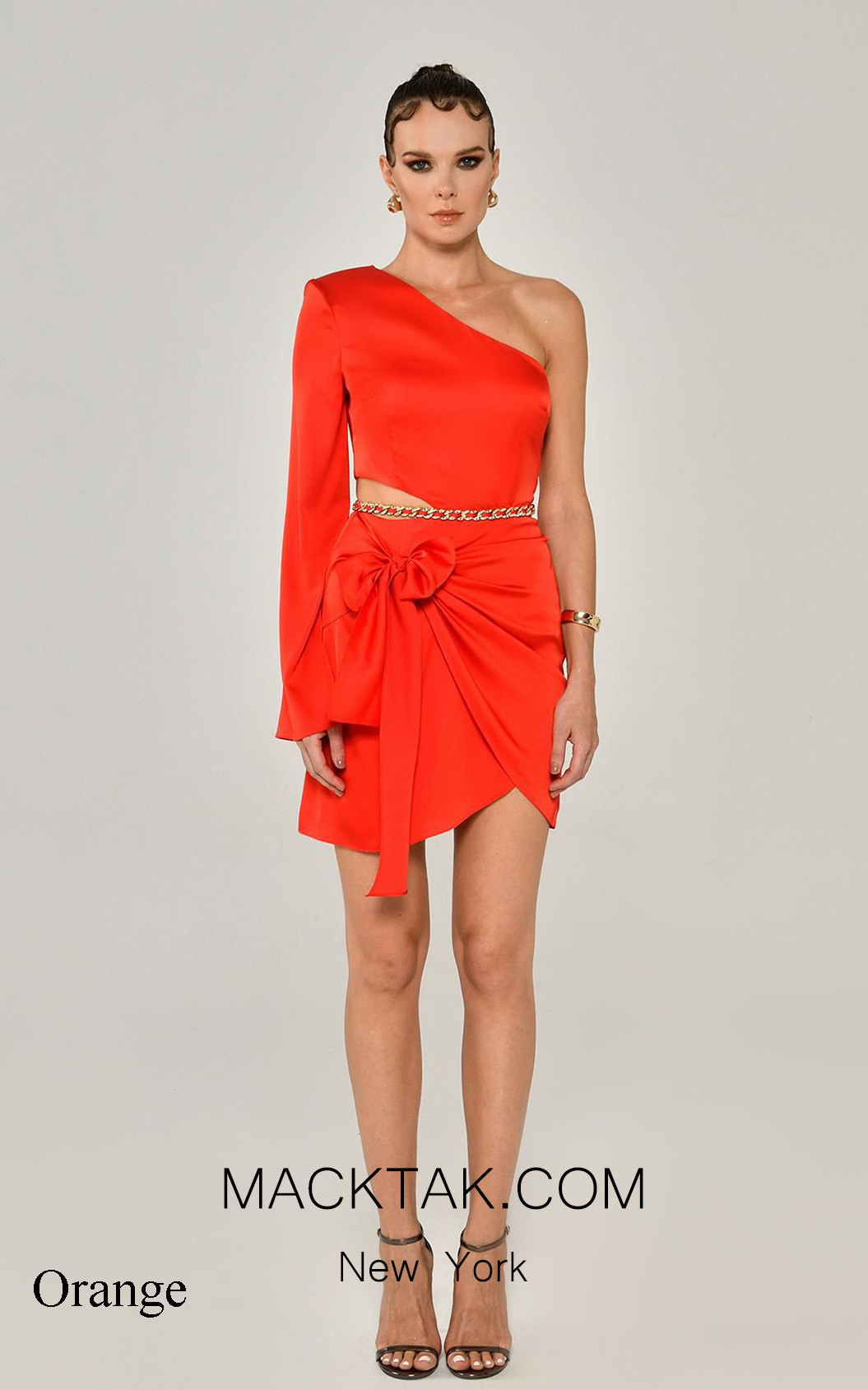 Alfa Beta B6063 Orange Front Dress