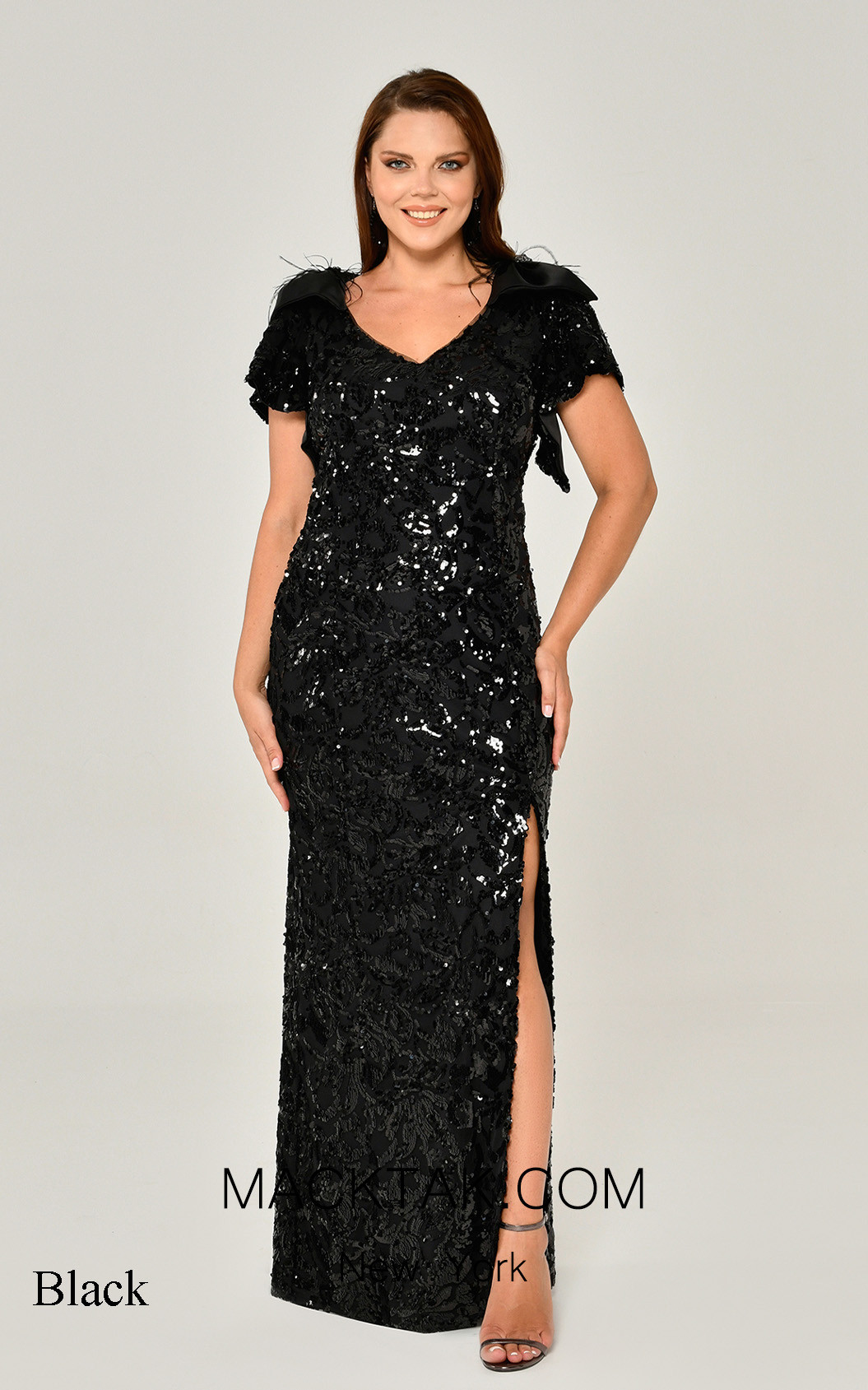 Alfa Beta B6103 Black Front Dress