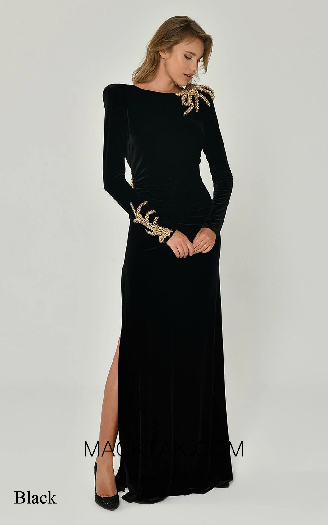 Alfa Beta B6130 Black Front Dress