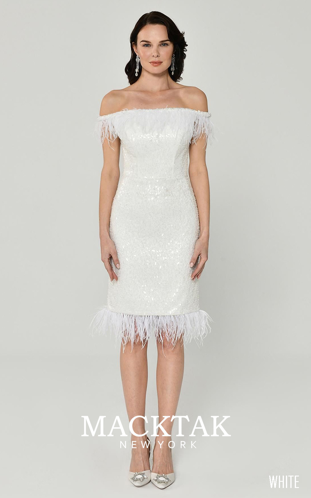 Alfa Beta B6134  White Front Dress