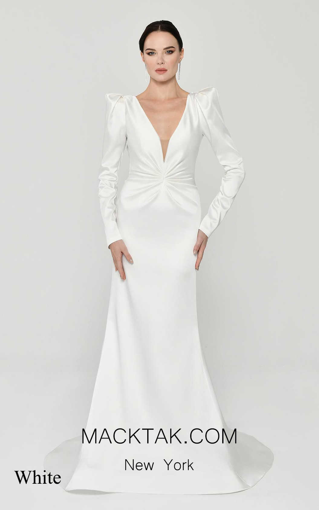 Alfa Beta B6164 White Front Dress