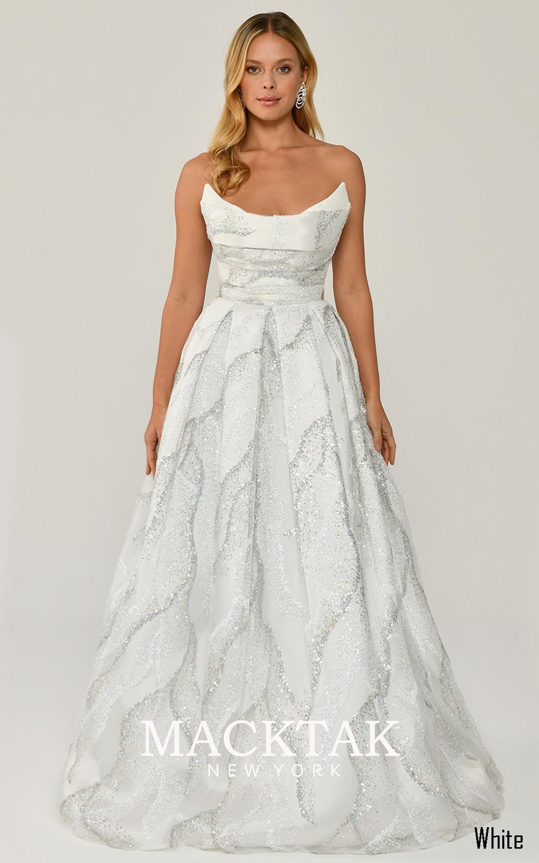 Alfa Beta B6093 White Front Dress