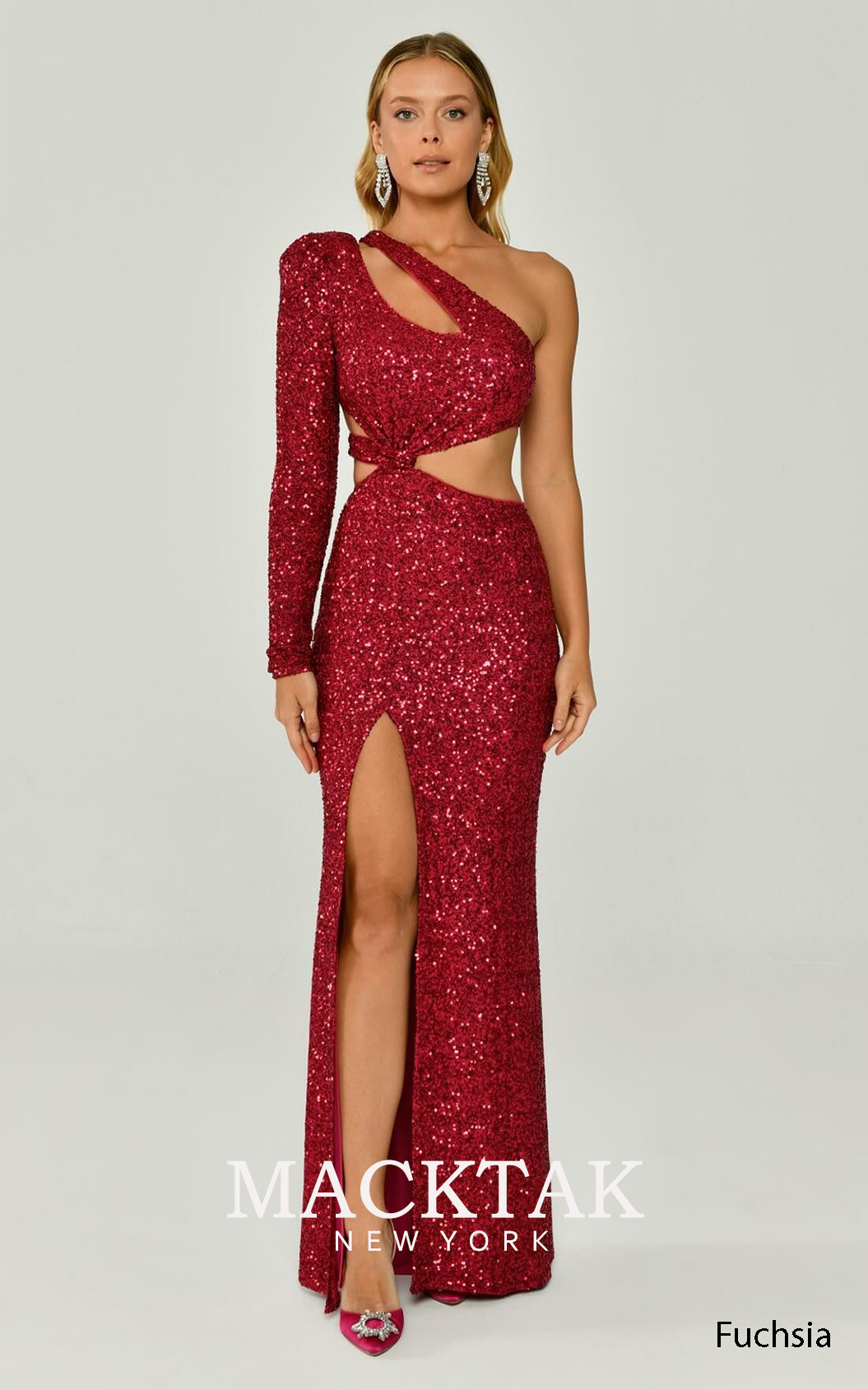 Alfa Beta B6249 Fuchsia Front Dress
