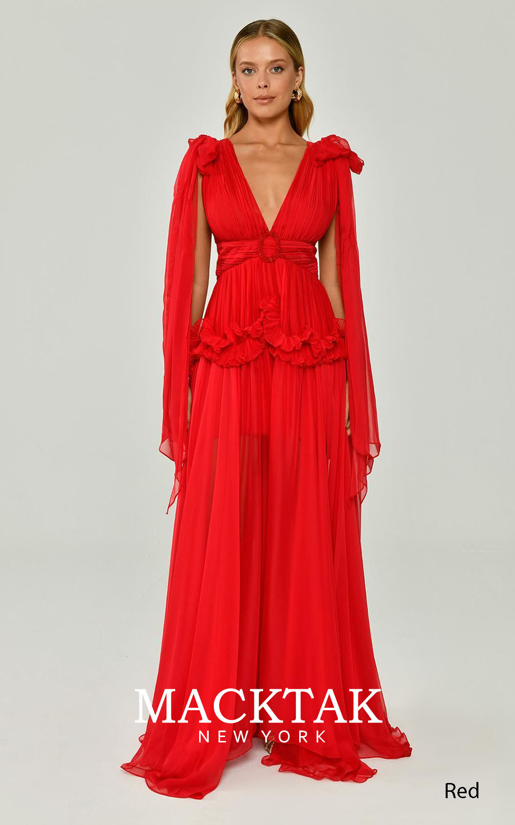 Alfa Beta B6293 Red Front Dress