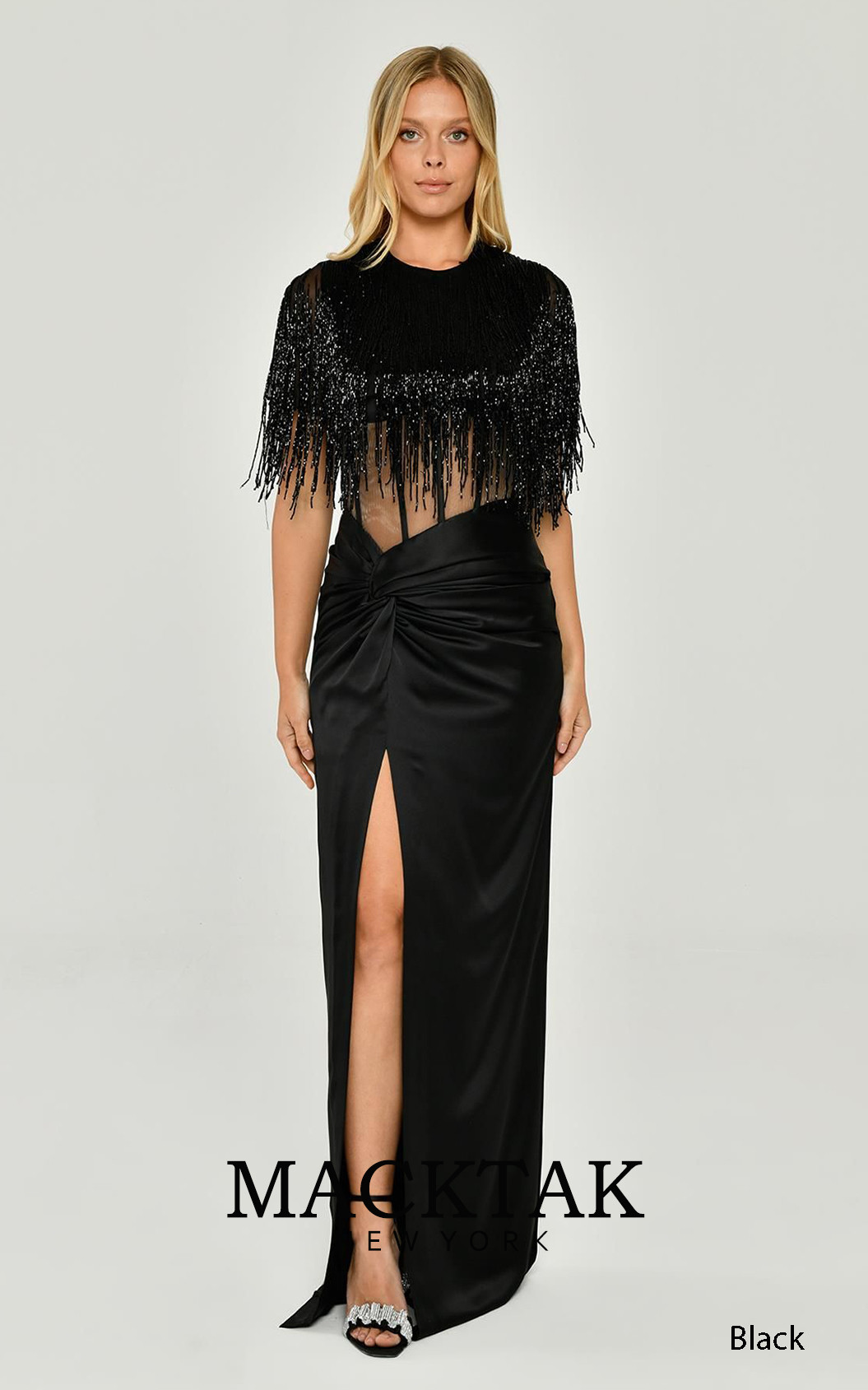 Alfa Beta B6375 Black Front Dress