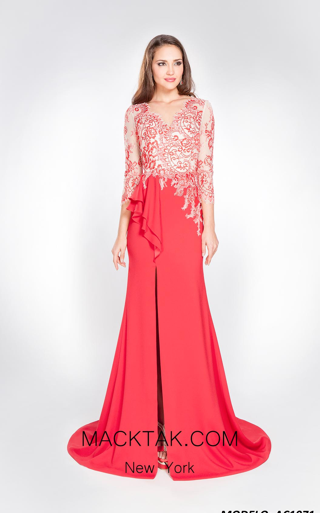 Alma Couture AC1071 Front Evening Dress