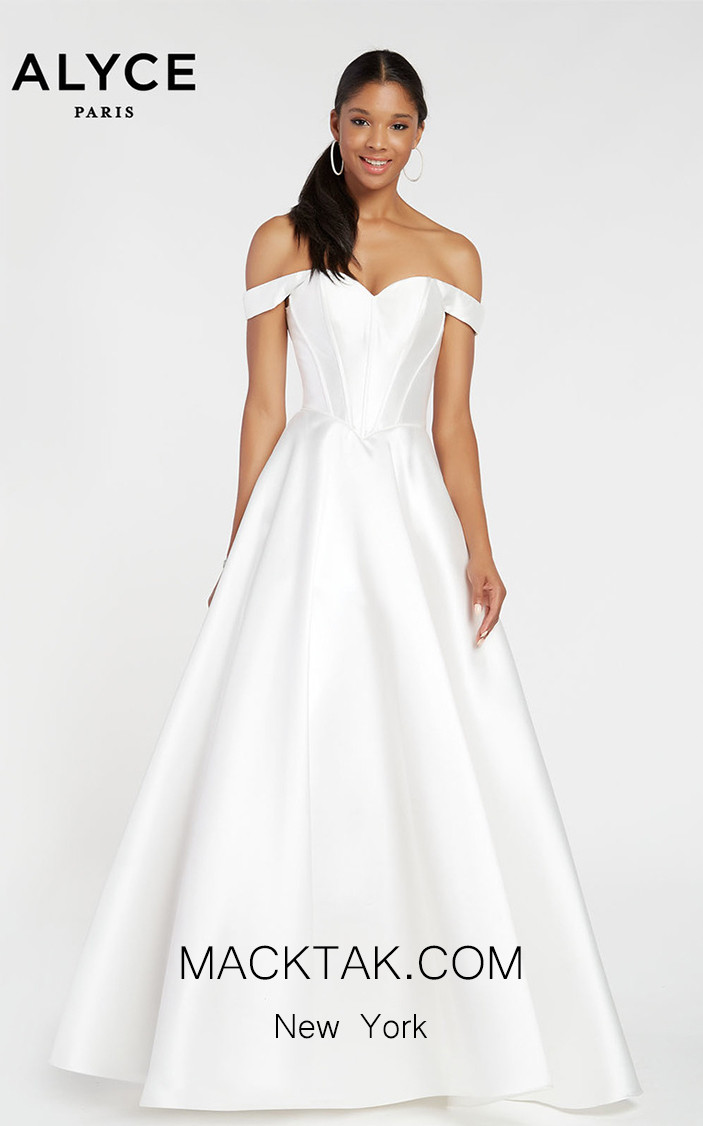 Alyce Paris 1424 Diamond White Front Dress