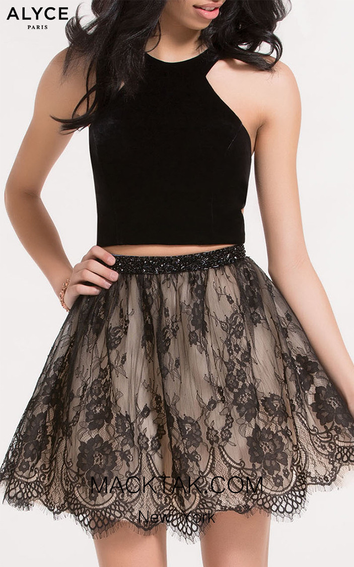 Alyce Paris 2646 Black Nude Front Dress