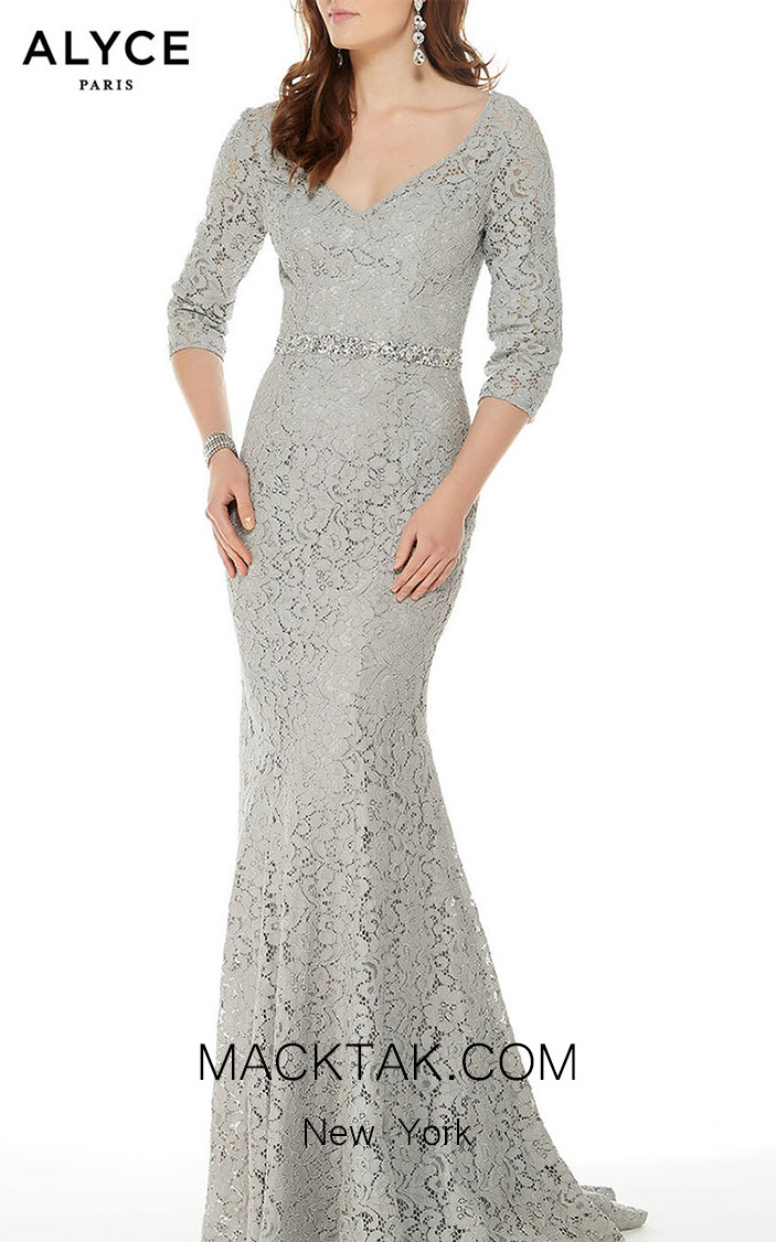 Alyce Paris 27004 Gray Front Dress