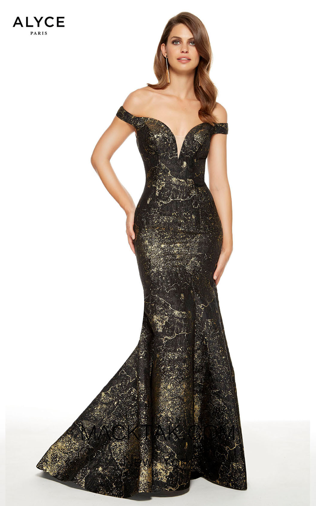 Alyce Paris 27373 Black Gold Front Dress