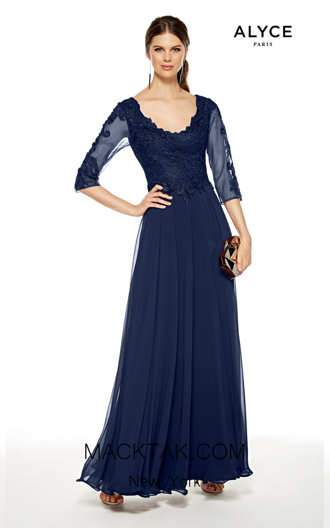 Alyce Paris 27385 Navy Front Dress