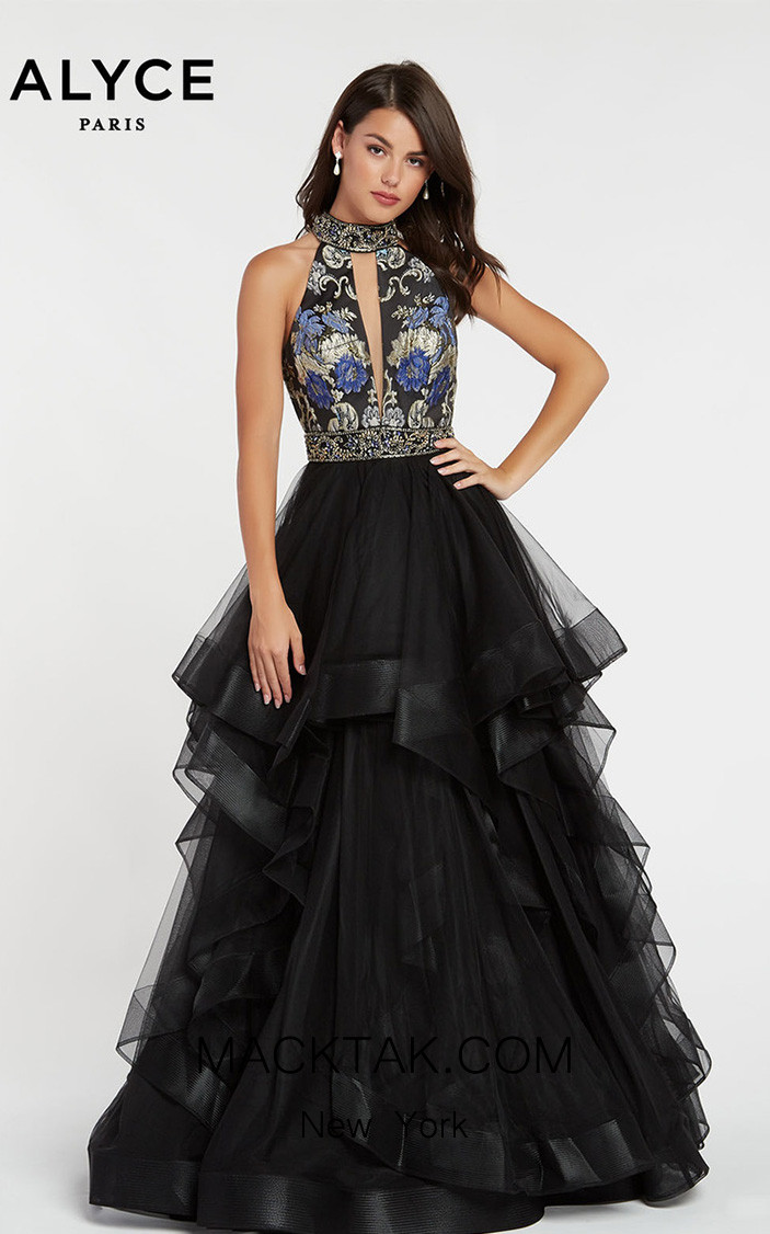 Alyce Paris 60401 Black Blue Front Dress