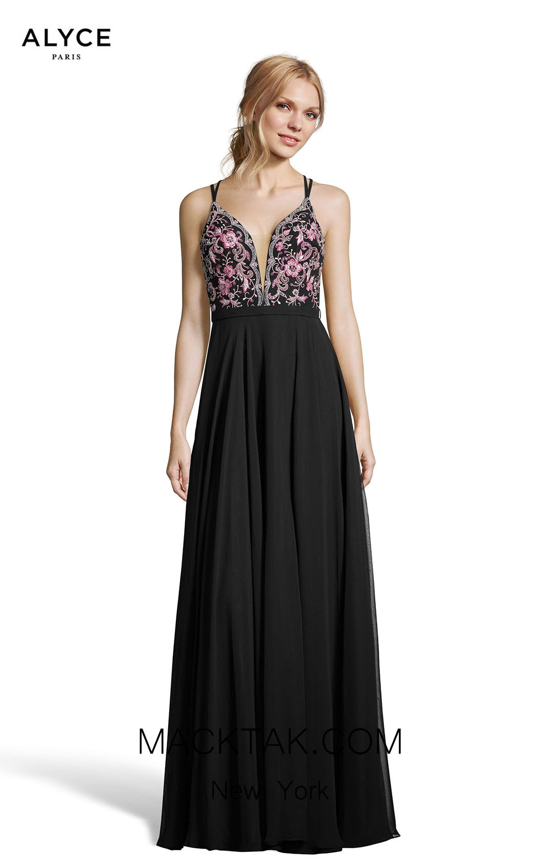 Alyce Paris 60636 Black Pink Front Dress