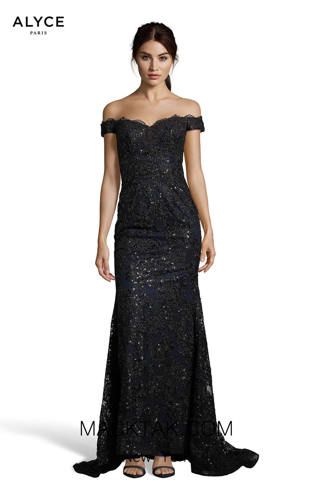 Alyce Paris 60651 Black Navy Front Dress
