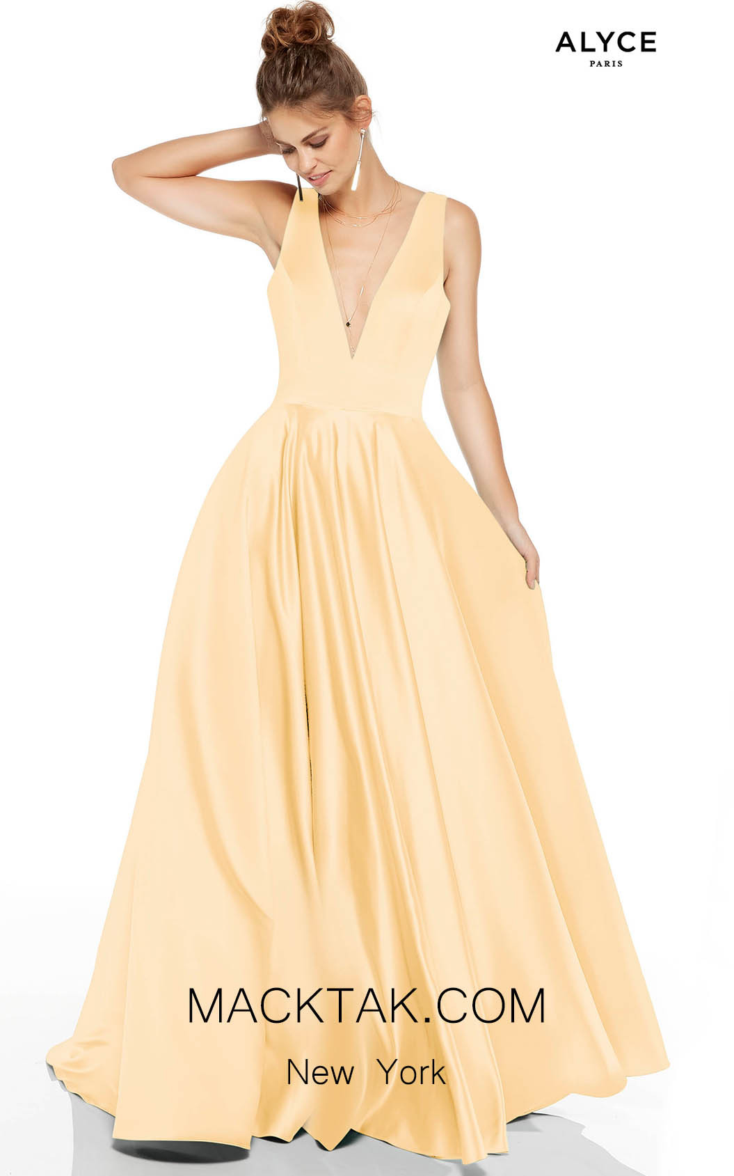Alyce Paris 60707 Light Yellow Front Dress