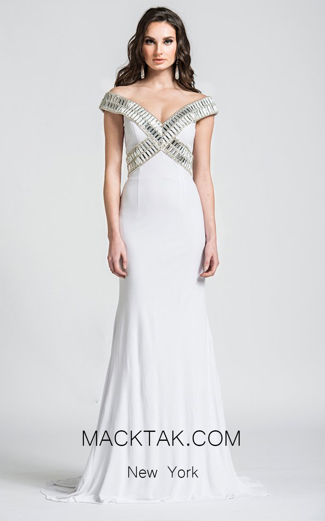 Ashley Lauren 1055 Ivory Front Dress