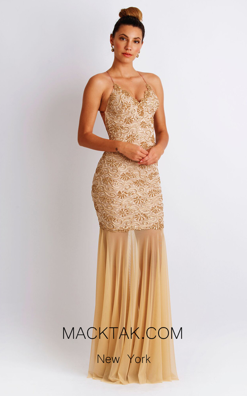 Baccio Emily Painted Champagne Front Dress