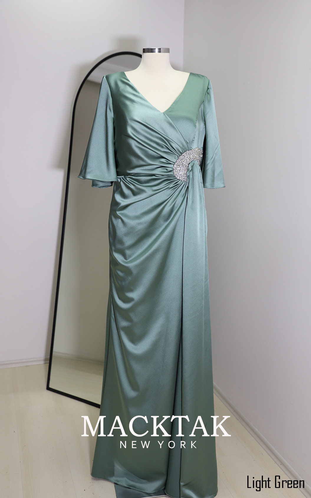 Bastina Light Green Front Dress