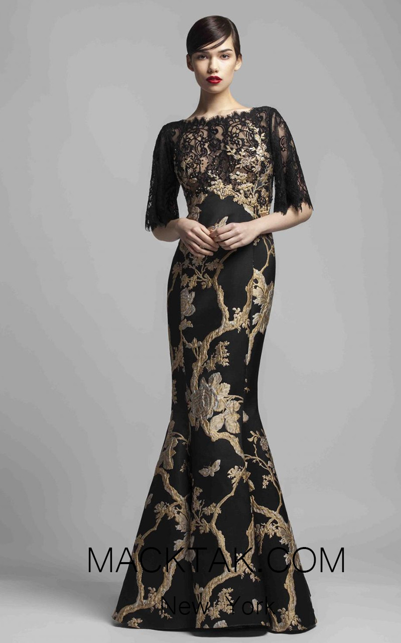 Beside Couture 1383 Gold Black Front Dress