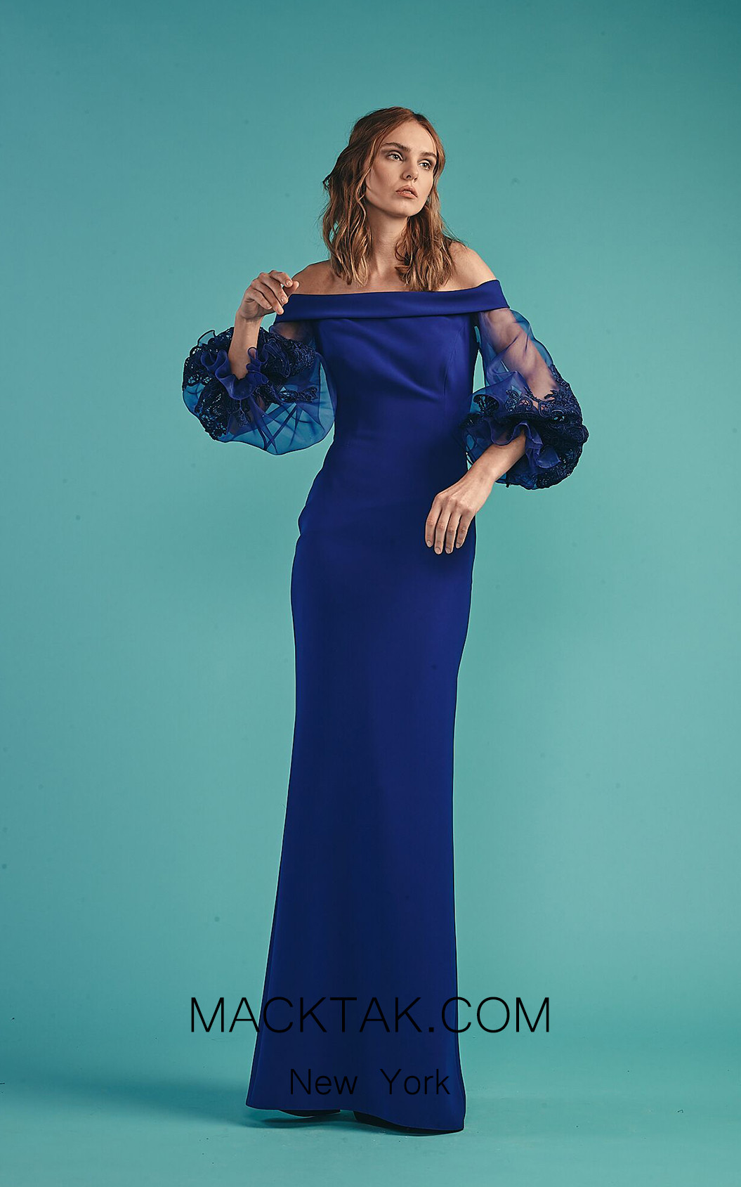Beside Couture by Gemy Maalouf BC1524 Royal Blue Front Dress