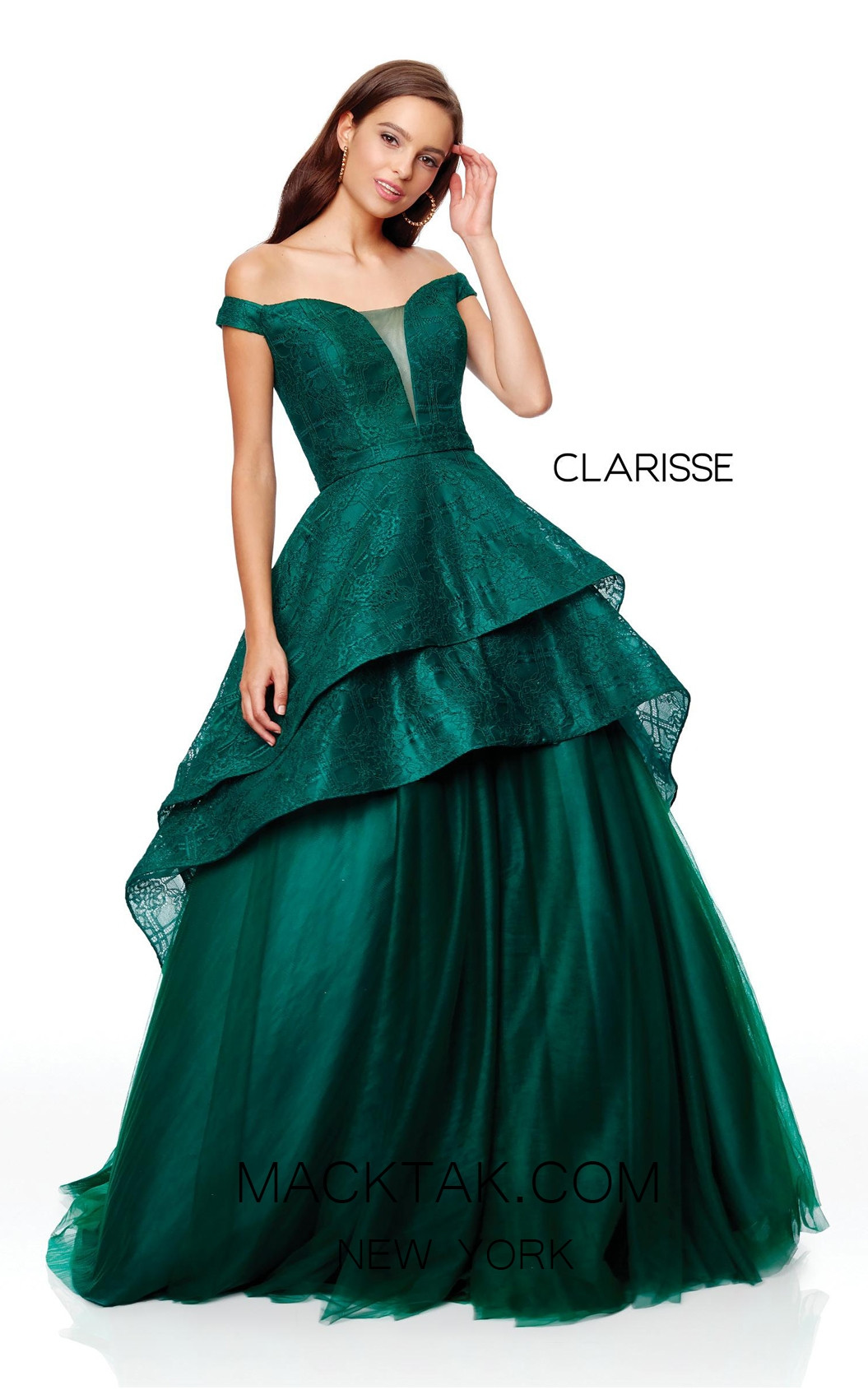 Clarisse 3730 Forest Green Front Prom Dress