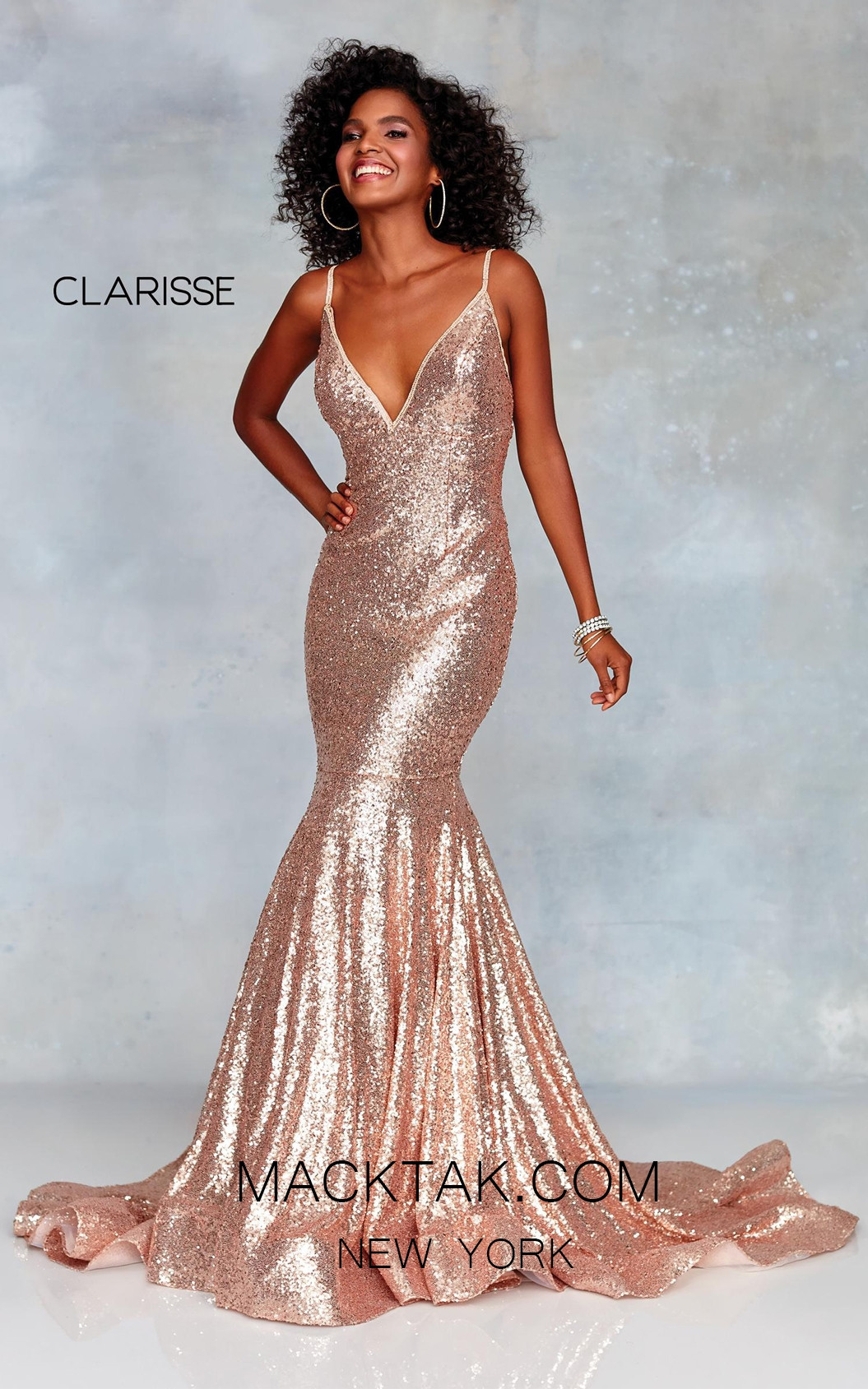 Clarisse 3882 Rose Gold Front Prom Dress