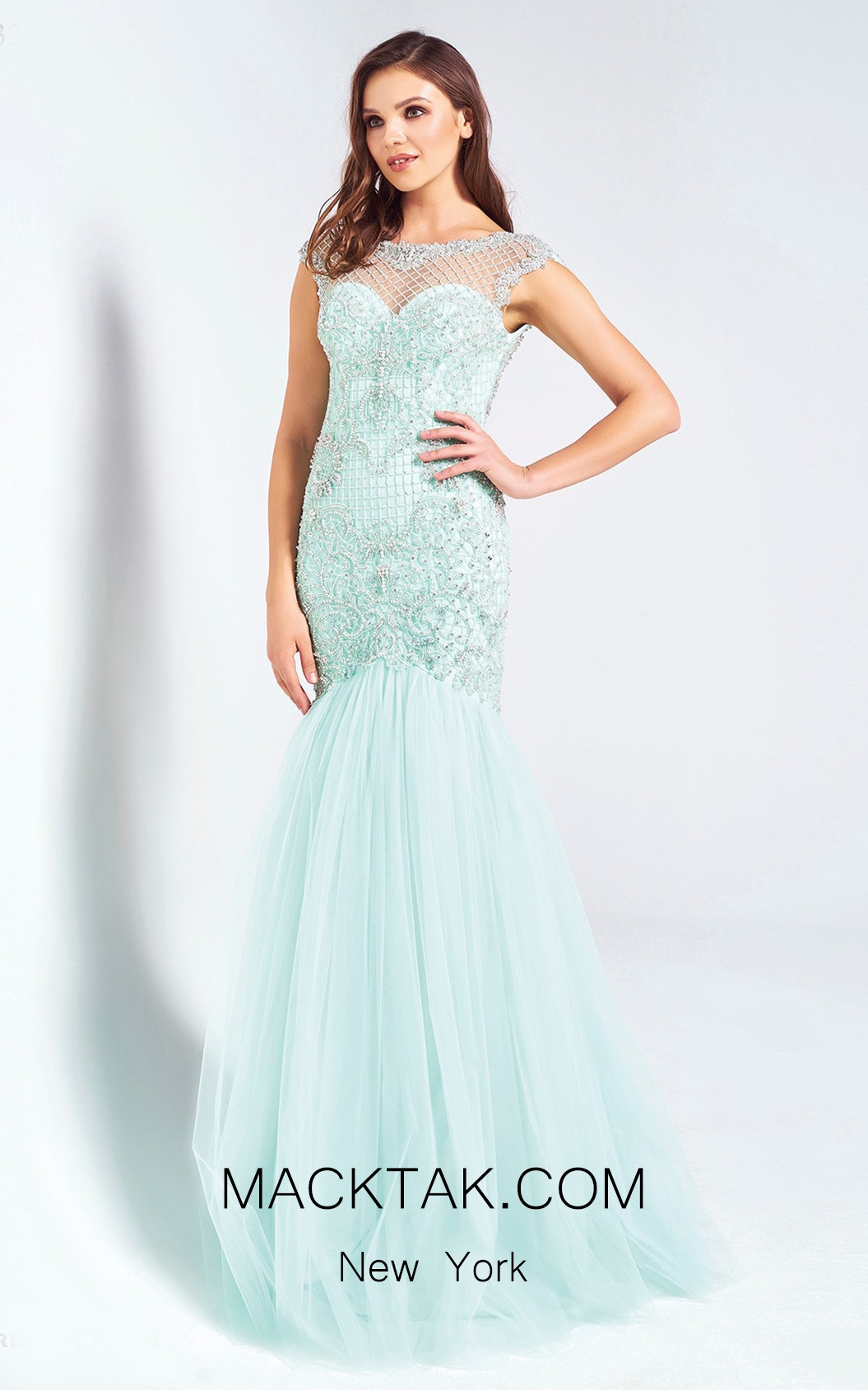 Dressing Room 1321 Baby Blue Front Evening Dress