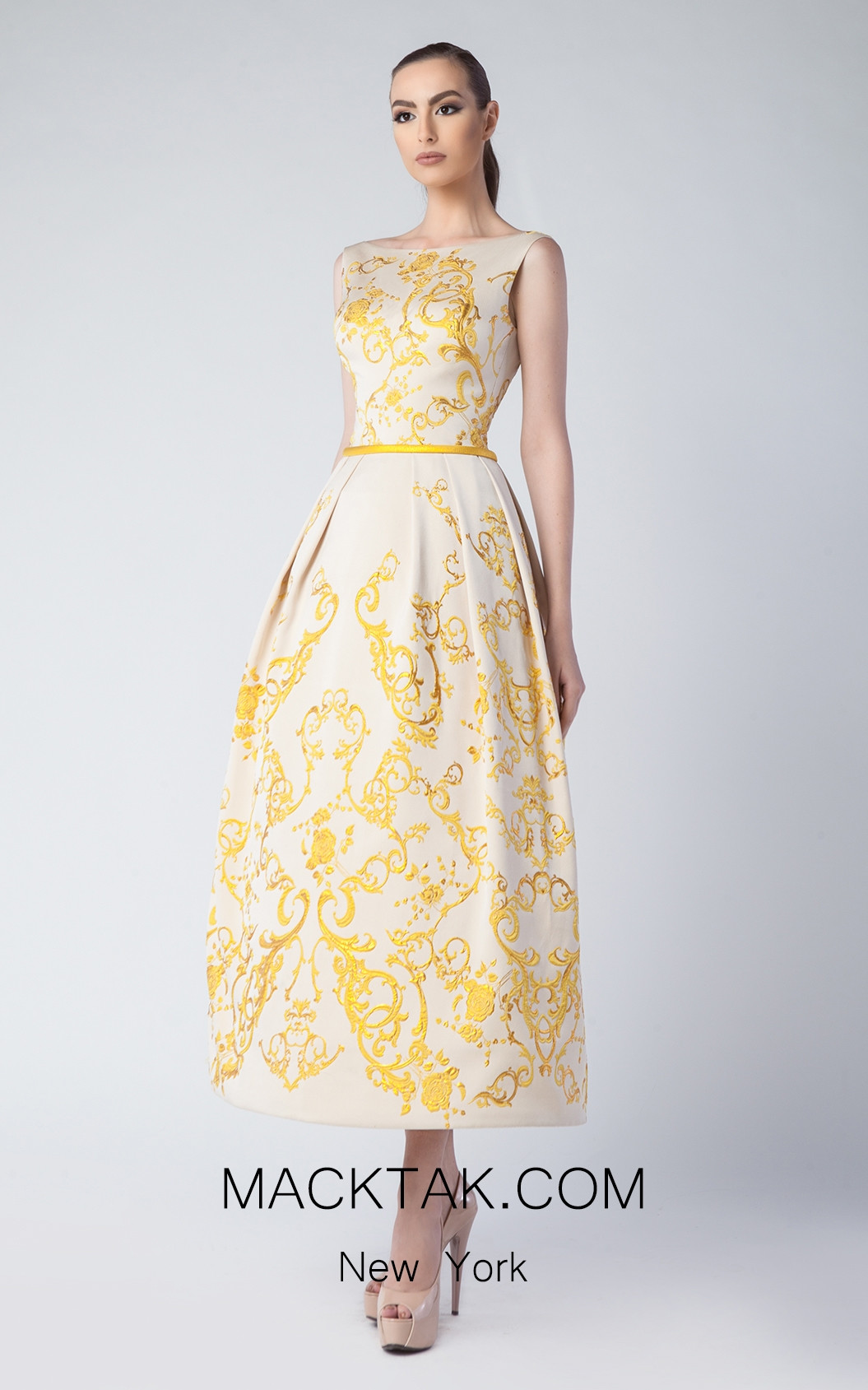 Edward Arsouni FW0232 Gold Front Dress