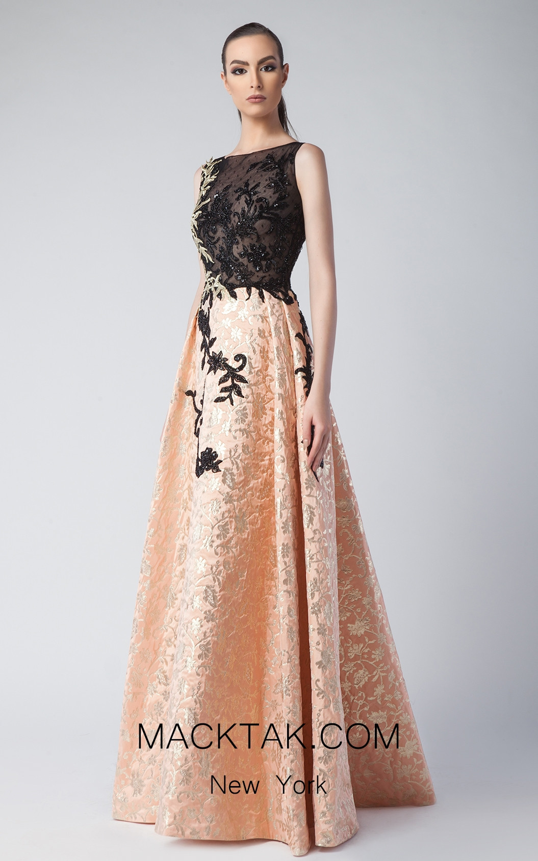Edward Arsouni FW0244 Clementine Gold Front Dress